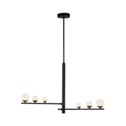 Kuzco Juniper 2-Head LED Pendant | Modern Black Steel and Opal Glass | Kitchen Island & Dining Room | 9.62 x 9.62 x 20 in | Model PD55520-BK-OP