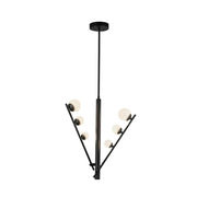 Kuzco Juniper 2-Head LED Pendant | Modern Black Steel and Opal Glass | Kitchen Island & Dining Room | 9.62 x 9.62 x 20 in | Model PD55520-BK-OP