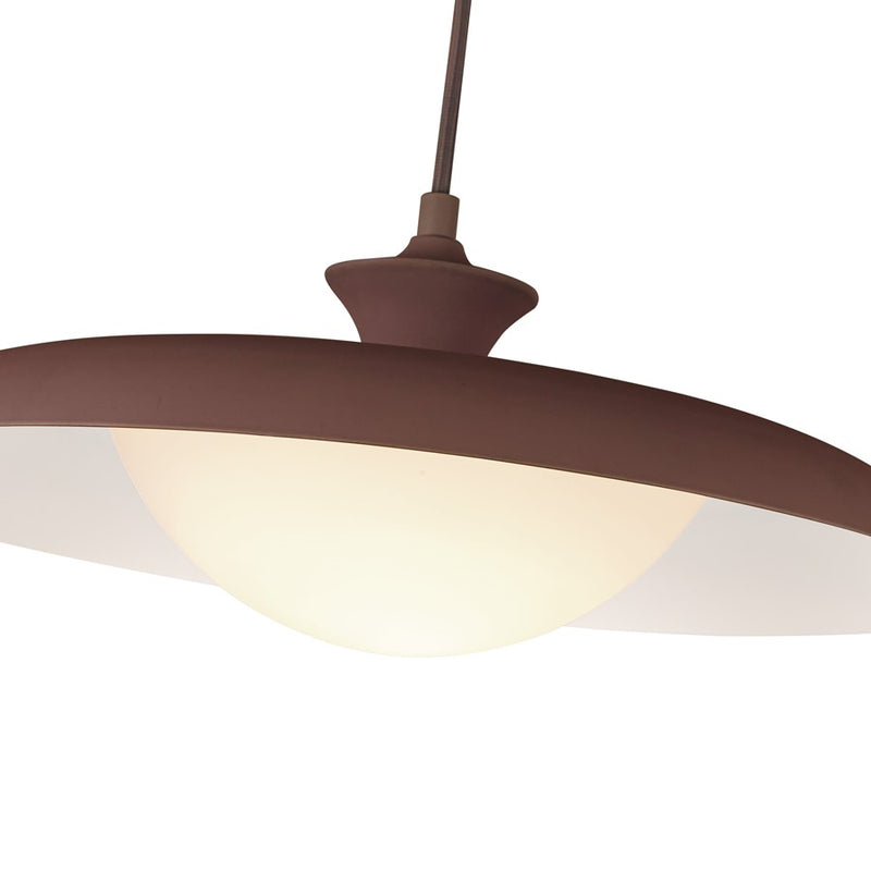 Kuzco Minori 15" Socket Pendant, Burgundy/Steel Shade