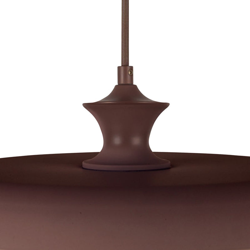 Kuzco Minori 15" Socket Pendant, Burgundy/Steel Shade