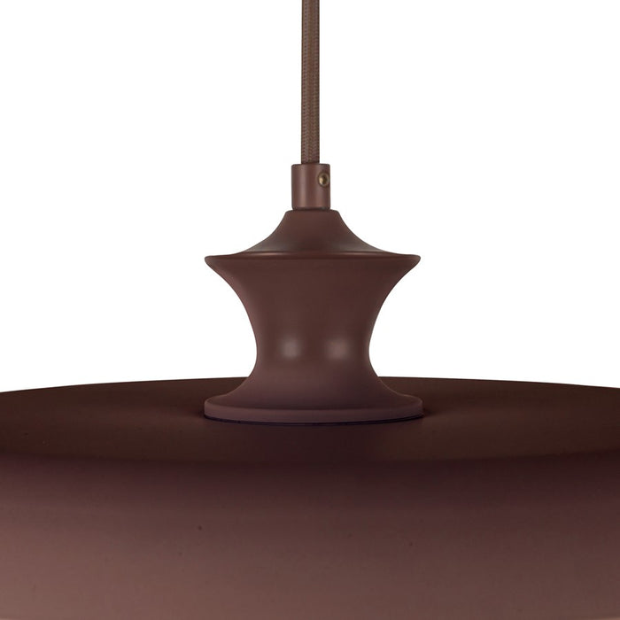 Kuzco Minori 15" Socket Pendant, Burgundy/Steel Shade
