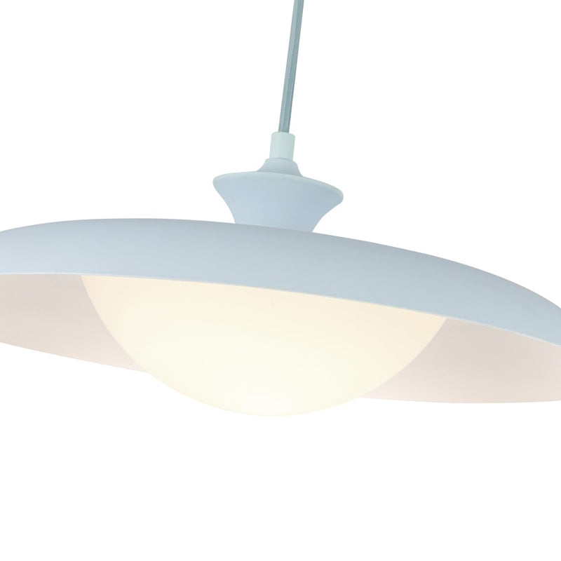 Kuzco Minori 15" Socket Pendant, Cerulean/Steel Shade