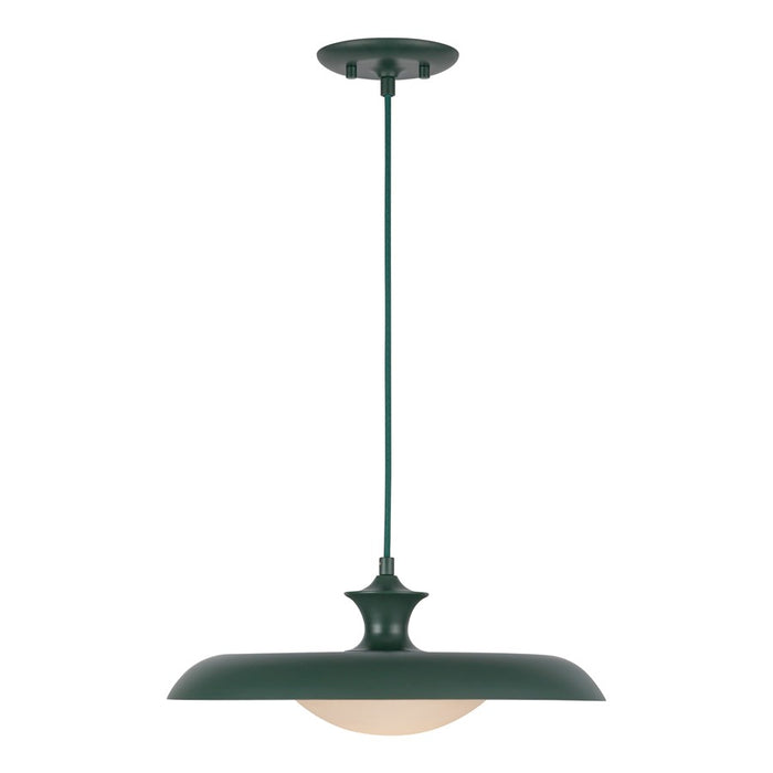 Kuzco Minori 15" Socket Pendant, Pine Green/Steel Shade - PD557015PGN