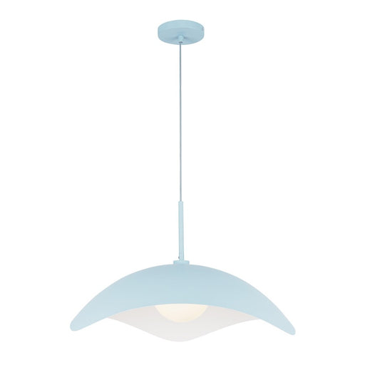 Kuzco Kirby 22" Socket Pendant, Cerulean/Steel Shade