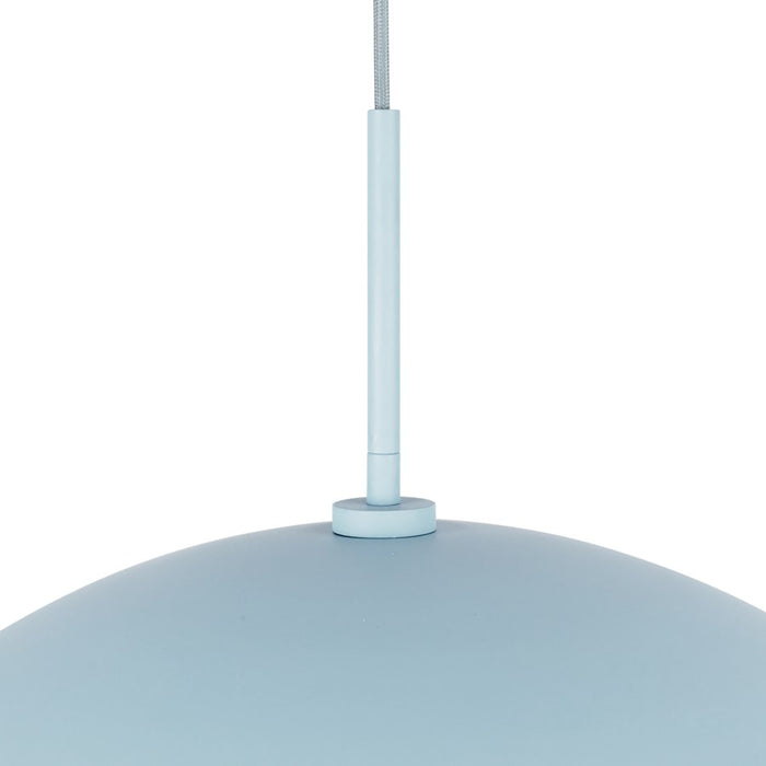 Kuzco Kirby 22" Socket Pendant, Cerulean/Steel Shade