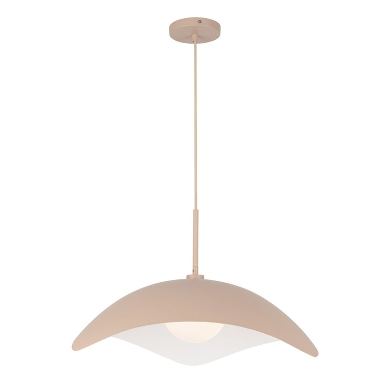 Kuzco Kirby 22" Socket Pendant, Peach/Steel Shade