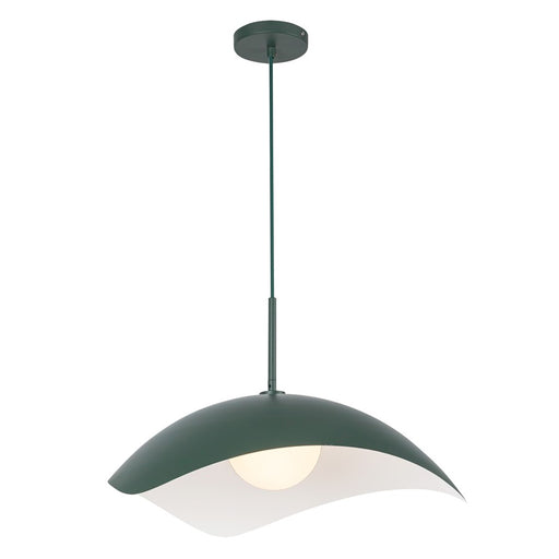 Kuzco Kirby 22" Socket Pendant, Pine Green/Steel Shade - PD55922-PGN