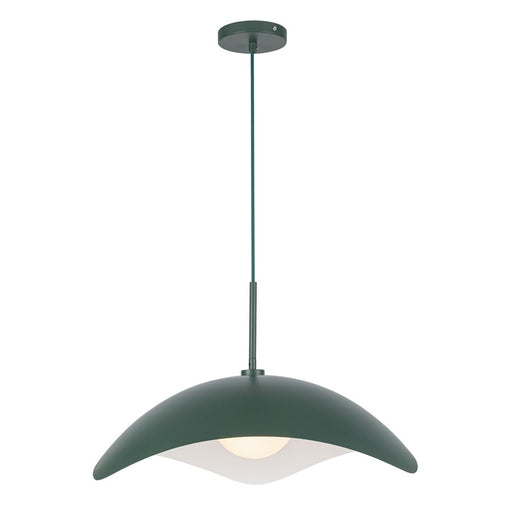 Kuzco Kirby 22" Socket Pendant, Pine Green/Steel Shade