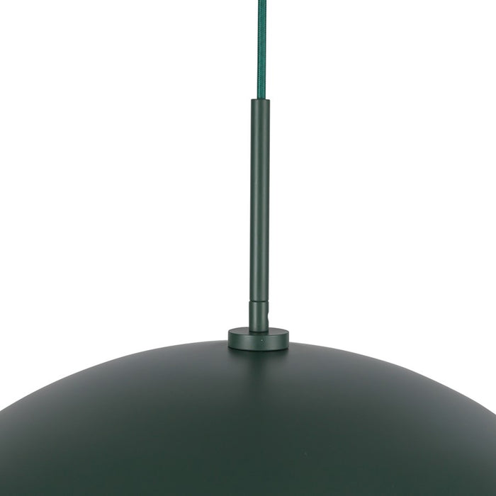 Kuzco Kirby 22" Socket Pendant, Pine Green/Steel Shade