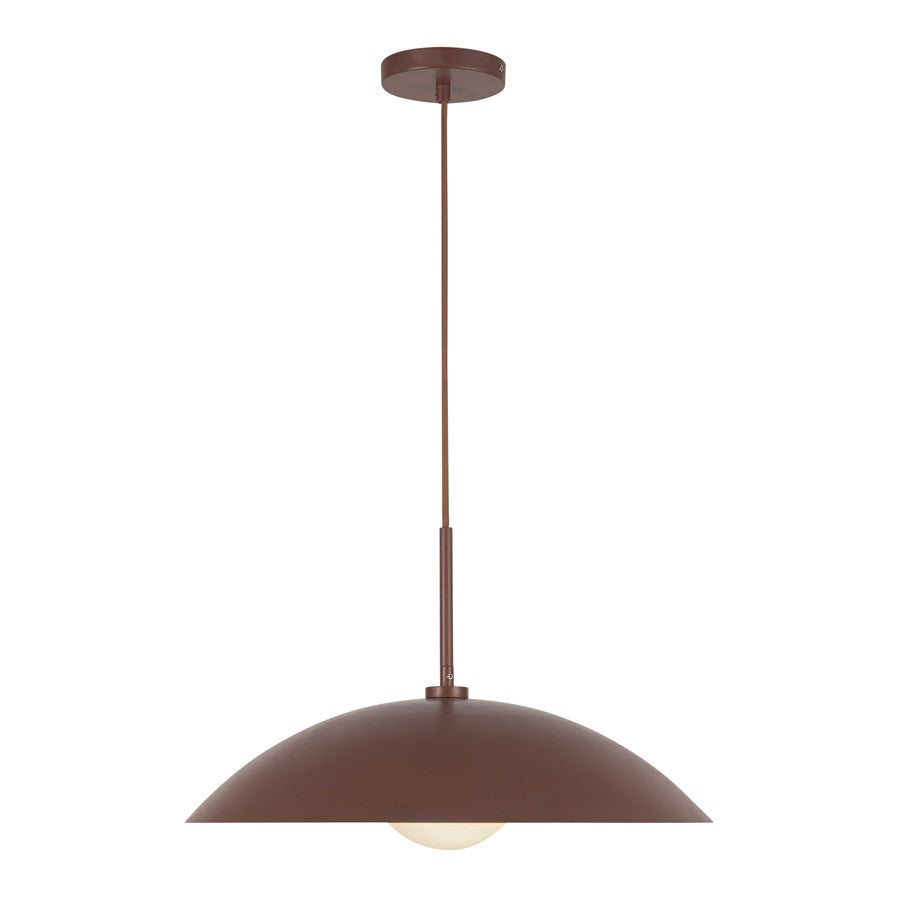Kuzco Regent 19" Socket Pendant, Burgundy/Steel Shade - PD56019-BGD