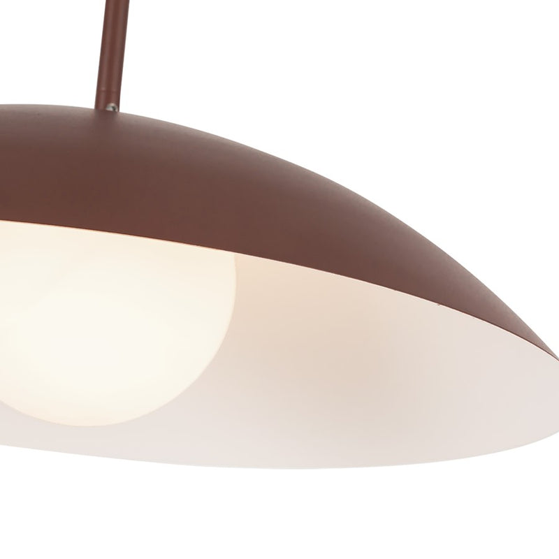 Kuzco Regent 19" Socket Pendant, Burgundy/Steel Shade