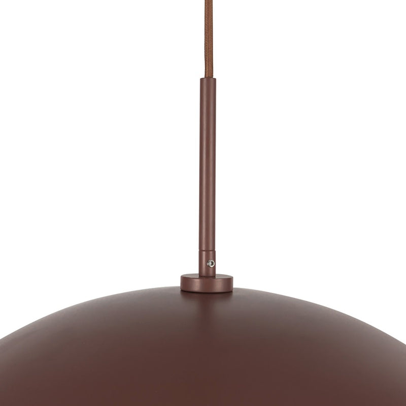 Kuzco Regent 19" Socket Pendant, Burgundy/Steel Shade