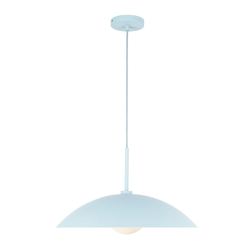 Kuzco Regent 19" Socket Pendant, Cerulean/Steel Shade - PD56019-CER