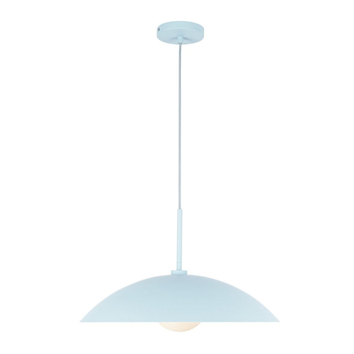 Kuzco Regent 19" Socket Pendant, Cerulean/Steel Shade - PD56019-CER
