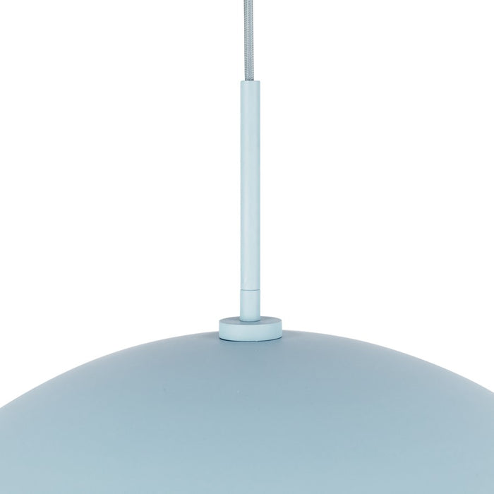 Kuzco Regent 19" Socket Pendant, Cerulean/Steel Shade