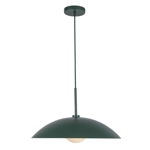 Kuzco Regent 19" Socket Pendant, Pine Green/Steel Shade - PD56019-PGN