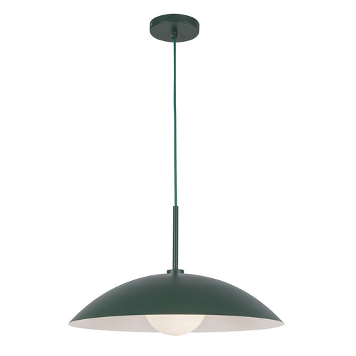 Kuzco Regent 19" Socket Pendant, Pine Green/Steel Shade