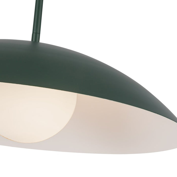 Kuzco Regent 19" Socket Pendant, Pine Green/Steel Shade