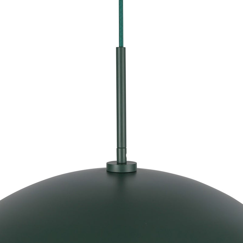 Kuzco Regent 19" Socket Pendant, Pine Green/Steel Shade