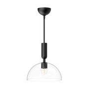 Kuzco Alora Mood Jude 12in 1-Light Pendant | Clear Glass and Matte Black Metal | Kitchen Island & Dining Room | Model PD563012MBCL