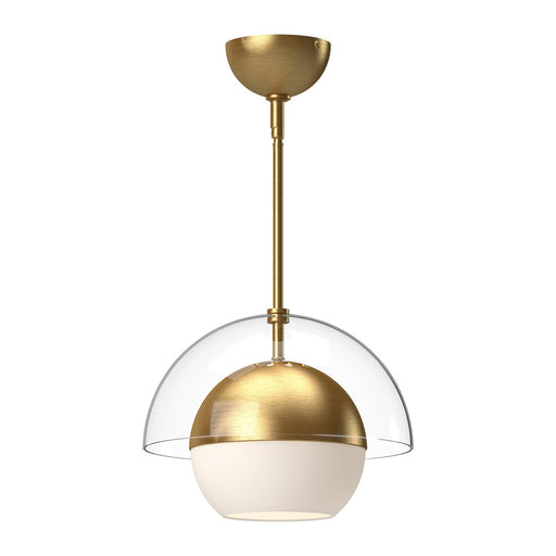 Alora Mood Lucy 12in 1-Light Pendant | Brushed Gold and Opal Matte Glass | Kitchen Island & Dining Room | 12 x 12 x 9.38 in | Model PD568212BGOP