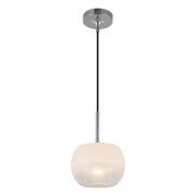 Kuzco Samar 8in 1-Light Pendant | Ombre Chrome and Opal Glass | Dry Rated Kitchen Island & Dining Room | 10.38 H x 7.5 Dia in | Model PD57508-CH-OP