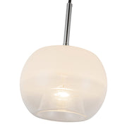 Kuzco Samar 8in 1-Light Pendant | Ombre Chrome and Opal Glass | Dry Rated Kitchen Island & Dining Room | 10.38 H x 7.5 Dia in | Model PD57508-CH-OP