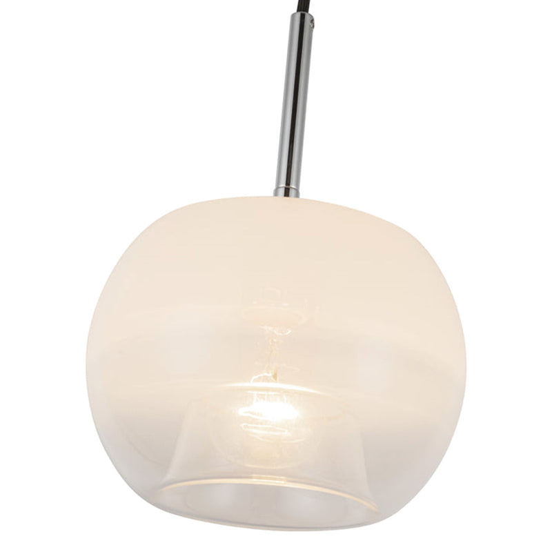 Kuzco Samar 8in 1-Light Pendant | Ombre Chrome and Opal Glass | Dry Rated Kitchen Island & Dining Room | 10.38 H x 7.5 Dia in | Model PD57508-CH-OP