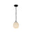 Kuzco Cherise 7" Socket Pendant, Black/Glossy Ribbed Opal Glass - PD579107MBGR