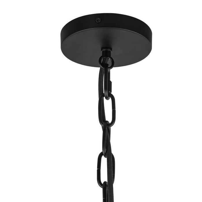 Kuzco Cherise 12" Socket Pendant, Black/Glossy Ribbed Opal Glass