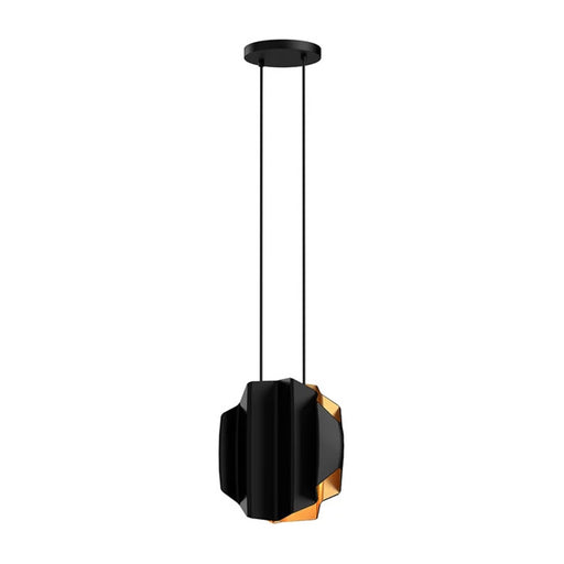 Kuzco Akira 2-Light Pendant | Modern Black Steel with Brushed Gold Interior | Kitchen Island & Dining Room Statement | Model PD58014-BK-GD