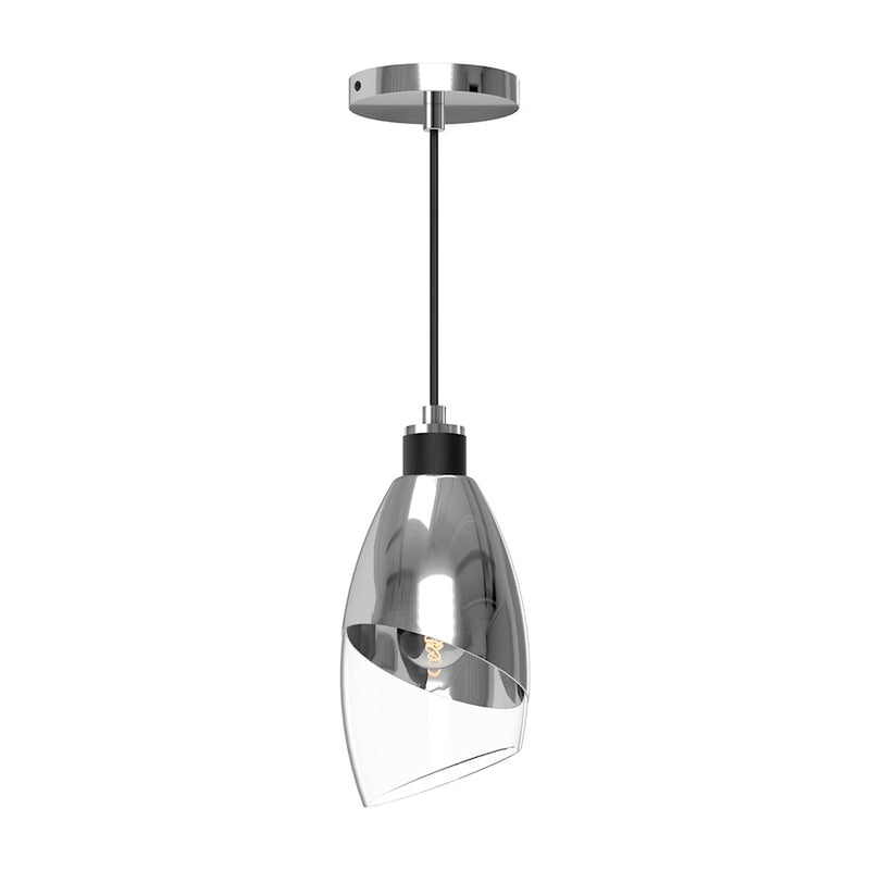 Alora Mood Capri 5in 1-Light Pendant | Modern Chrome and Clear Glass | Kitchen Island & Dining Room | 5.25 x 11.12 in, Dry Rated | Model PD587105CHCL