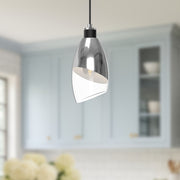 Alora Mood Capri 5in 1-Light Pendant | Modern Chrome and Clear Glass | Kitchen Island & Dining Room | 5.25 x 11.12 in, Dry Rated | Model PD587105CHCL