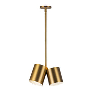 Kuzco Keiko 14in 2-Light Pendant | Mid-Century Brushed Gold Steel Shade | Kitchen Island & Dining Room | 6 x 6 x 8 in | Model PD58814-BG