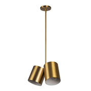 Kuzco Keiko 14in 2-Light Pendant | Mid-Century Brushed Gold Steel Shade | Kitchen Island & Dining Room | 6 x 6 x 8 in | Model PD58814-BG