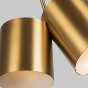 Kuzco Keiko 14in 2-Light Pendant | Mid-Century Brushed Gold Steel Shade | Kitchen Island & Dining Room | 6 x 6 x 8 in | Model PD58814-BG