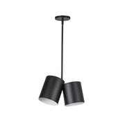 Kuzco Keiko 14in 2-Light Pendant | Industrial Matte Black Steel Shade | Kitchen Island & Dining Room | 6 x 6 x 8.62 in | Model PD58814-BK