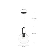 Alora Mood Soji 8in 1-Light Pendant | Aged Gold and Clear Glass | Kitchen Island & Dining Room | 12.5 x 7.9 in | Model PD601608AGCL