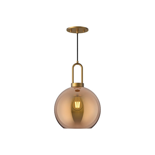 Kuzco Soji 10in 1-Light Pendant | Japanese-Inspired Aged Gold/Copper Glass | Kitchen Island & Dining Room | 14.38in H | Model PD601710AGCP