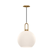 Kuzco Soji 10in 1-Light Pendant | Aged Gold and Opal Matte Glass | Kitchen Island & Dining Room | 14in H, 60W E26 | Model PD601710AGOP