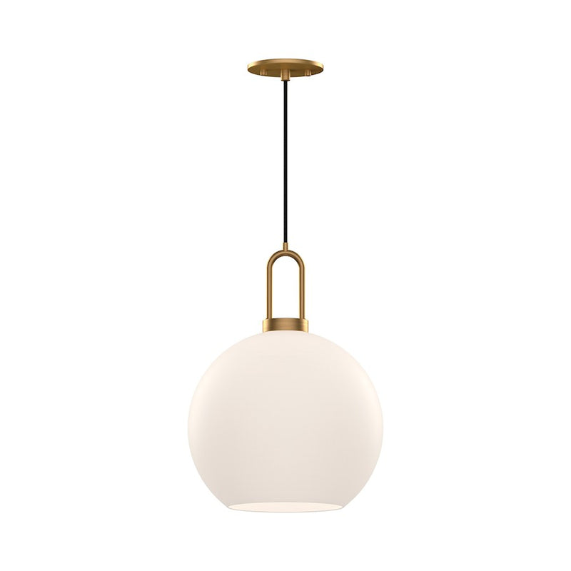 Kuzco Soji 10in 1-Light Pendant | Aged Gold and Opal Matte Glass | Kitchen Island & Dining Room | 14in H, 60W E26 | Model PD601710AGOP