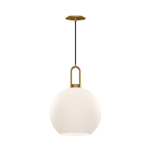 Kuzco Soji 10in 1-Light Pendant | Aged Gold and Opal Matte Glass | Kitchen Island & Dining Room | 14in H, 60W E26 | Model PD601710AGOP