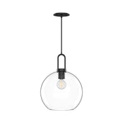Kuzco Soji 10in 1-Light Pendant | Japanese-Inspired Clear Glass and Matte Black | Kitchen Island & Dining Room | Model PD601710MBCL
