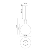 Kuzco Soji 10in 1-Light Pendant | Japanese-Inspired Clear Glass and Matte Black | Kitchen Island & Dining Room | Model PD601710MBCL