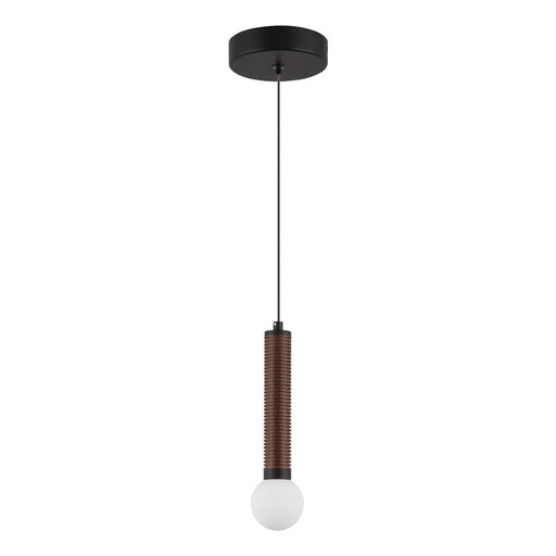Kuzco Arden 9" LED Pendant, Matte Black/Opal Glass