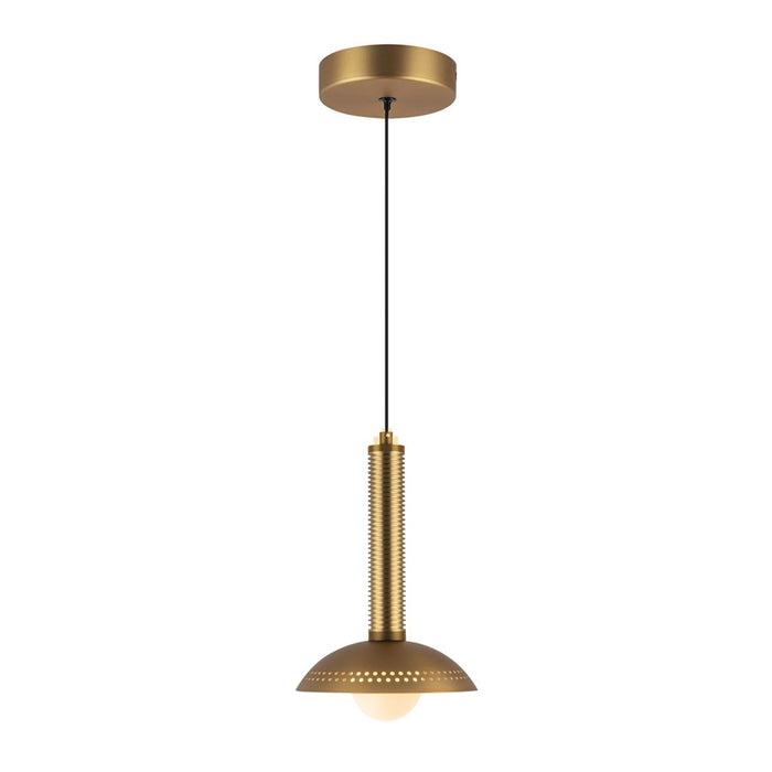 Kuzco Arden 9" (With) LED Pendant, Gold/Opal Glass/Steel