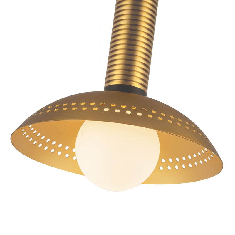 Kuzco Arden 9" (With) LED Pendant, Gold/Opal Glass/Steel