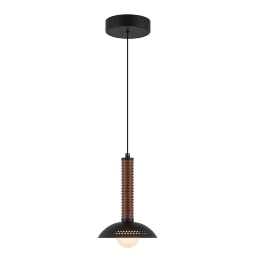 Kuzco Arden 9" (With) LED Pendant, Black/Opal Glass/Steel