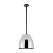 Kuzco Trinity 12in 1-Light LED Pendant | Modern Black/Chrome and Frosted Acrylic | Kitchen Island & Dining Room | Model PD62012-BK-CH