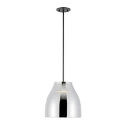Kuzco Trinity 12in 1-Light LED Pendant | Modern Black/Chrome and Frosted Acrylic | Kitchen Island & Dining Room | Model PD62012-BK-CH